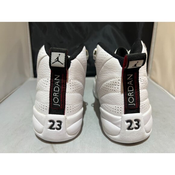 AIR JORDAN 12 RETRO (GS) WHITE/VARSITY RED BLACK - 153265 163 Youth size 5 - Picture 6 of 8